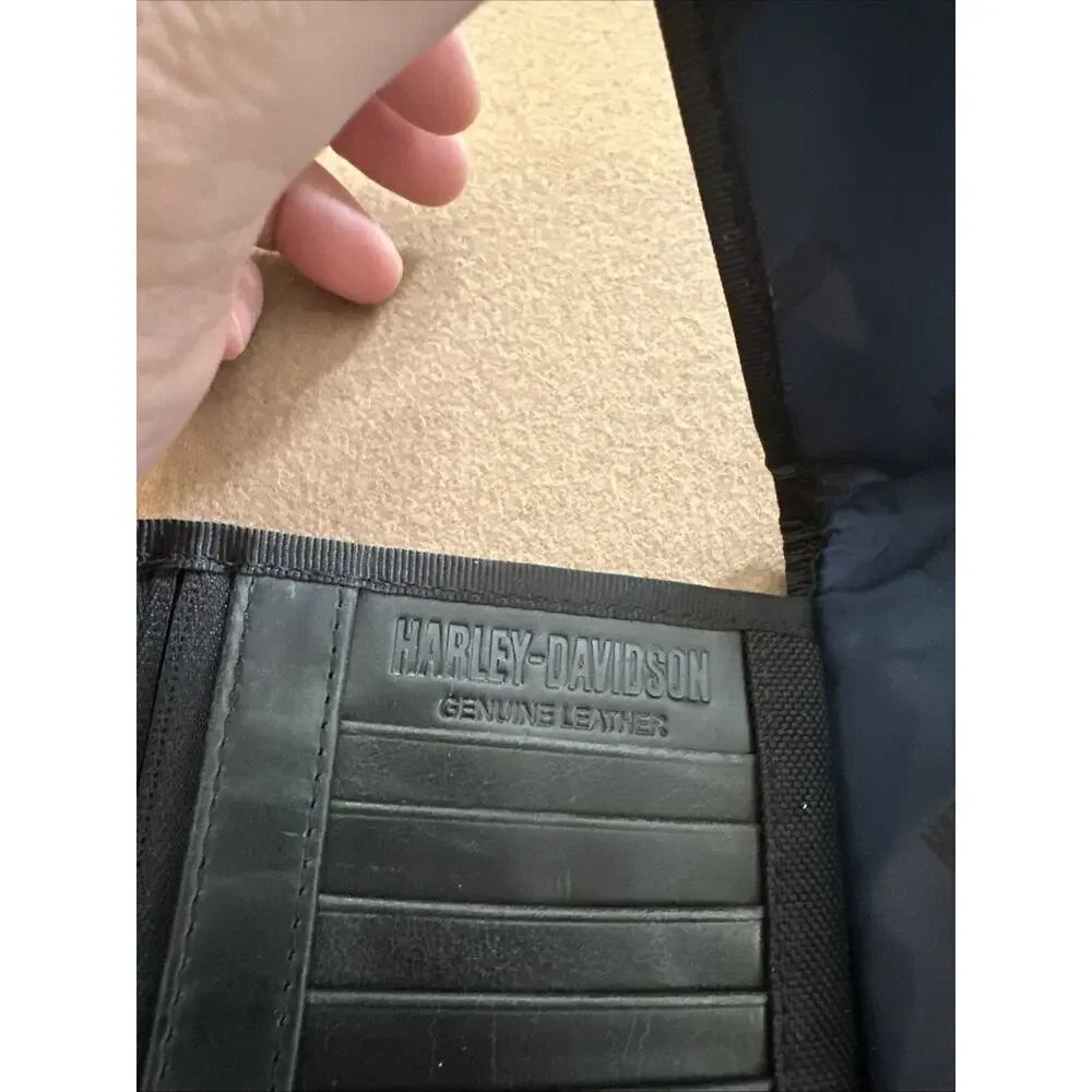 Harley Davidson Wallet With Strap Fold Over With Snap Closure.